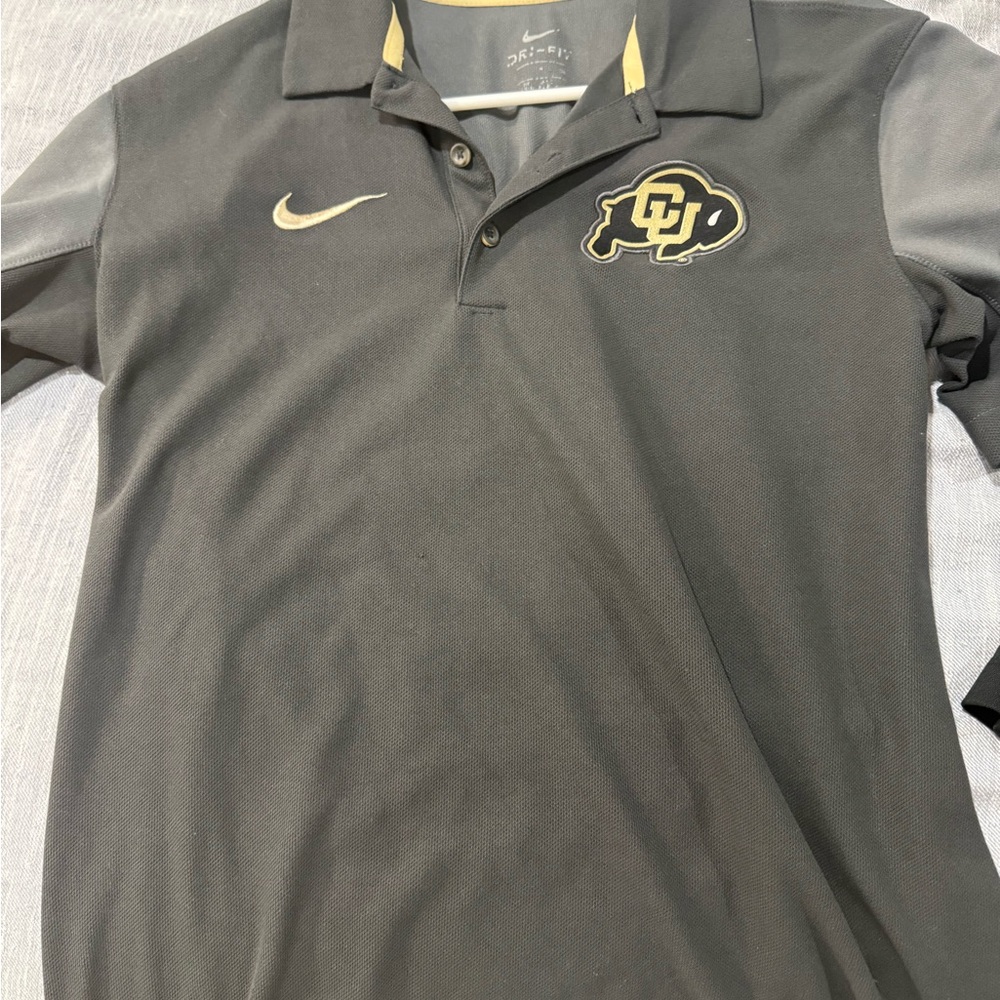 CU Boulder Nike Gray Dry Fit Polo Shirt